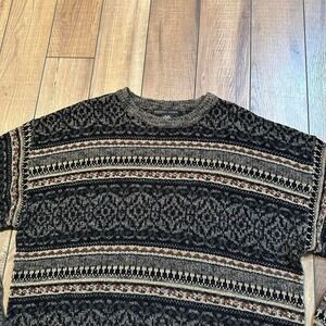 Vintage Geoffrey Beene earth tone geometric patterned sweater size XL